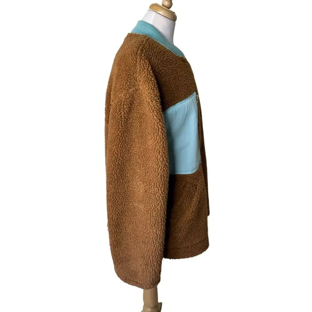 FREE PEOPLE We The Free Rivington Sherpa Teddy  Coat Size Large